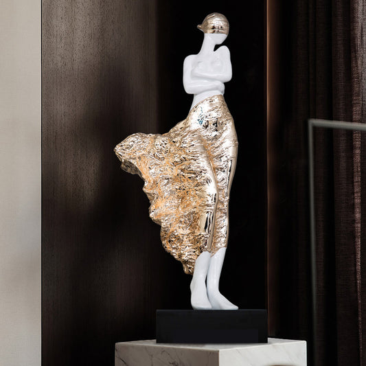 Adornos esculpidos con personajes de belleza de lujo y luz