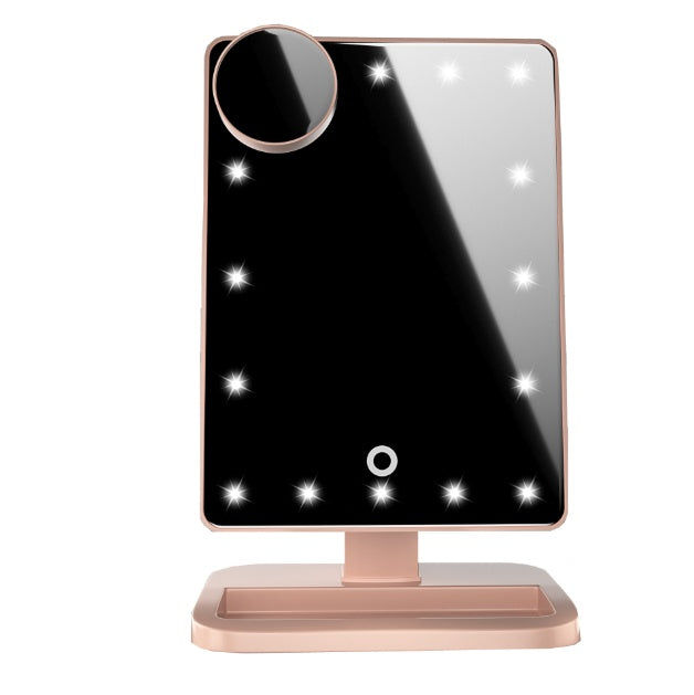 Espejo de maquillaje con pantalla táctil y Luces LED, altavoz Bluetooth