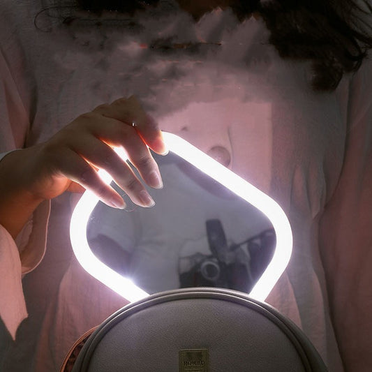 Espejo de escritorio, espejo de tocador con bombilla, luz de relleno, maquillaje de belleza