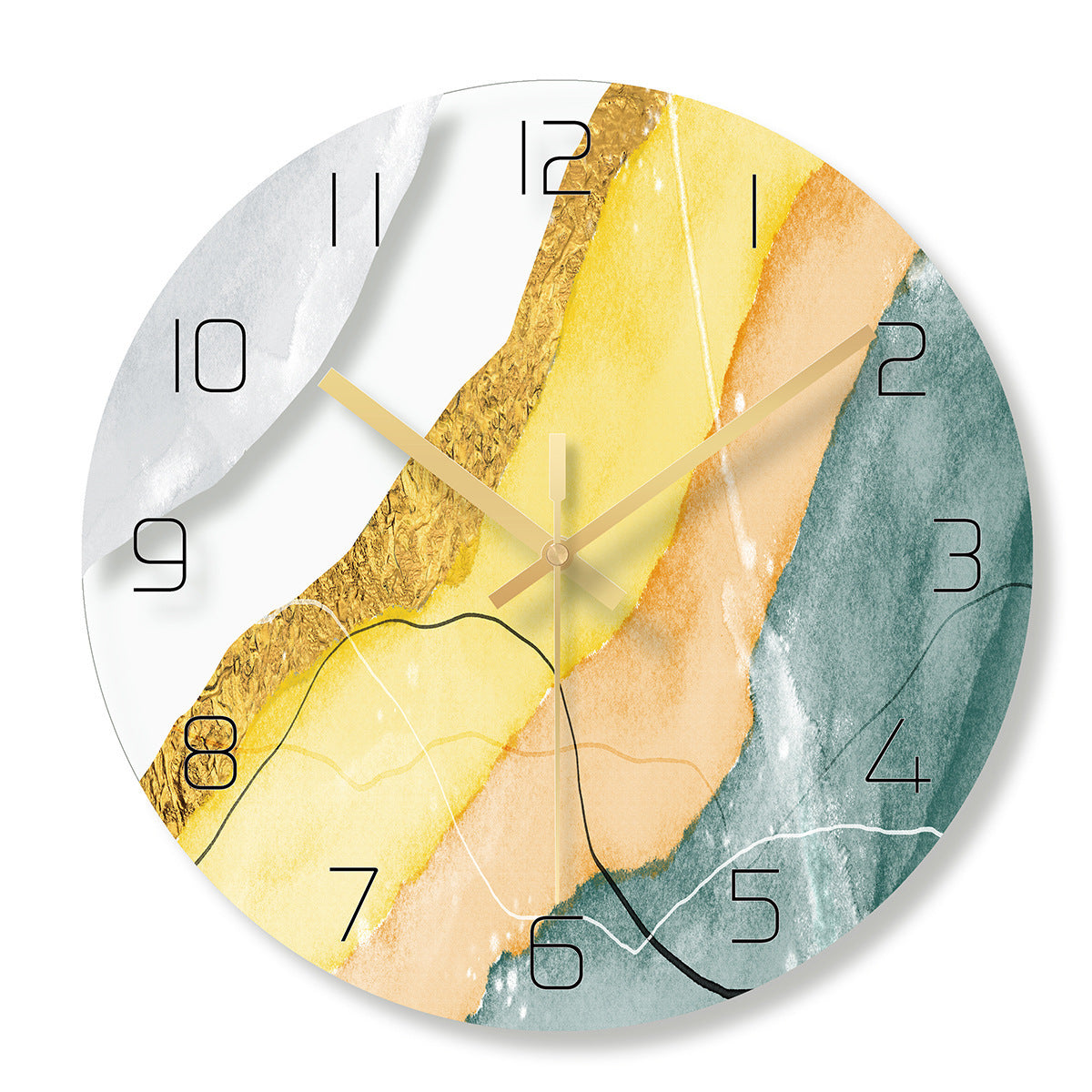 Reloj de pared de lujo con luz de mármol nórdico