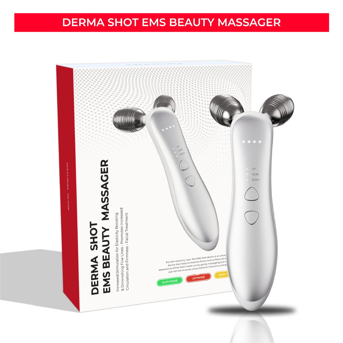 Masajeador facial adelgazante con rodillo de microcorriente de 2 ruedas, moldeador, reafirmante de la piel, belleza facial en V