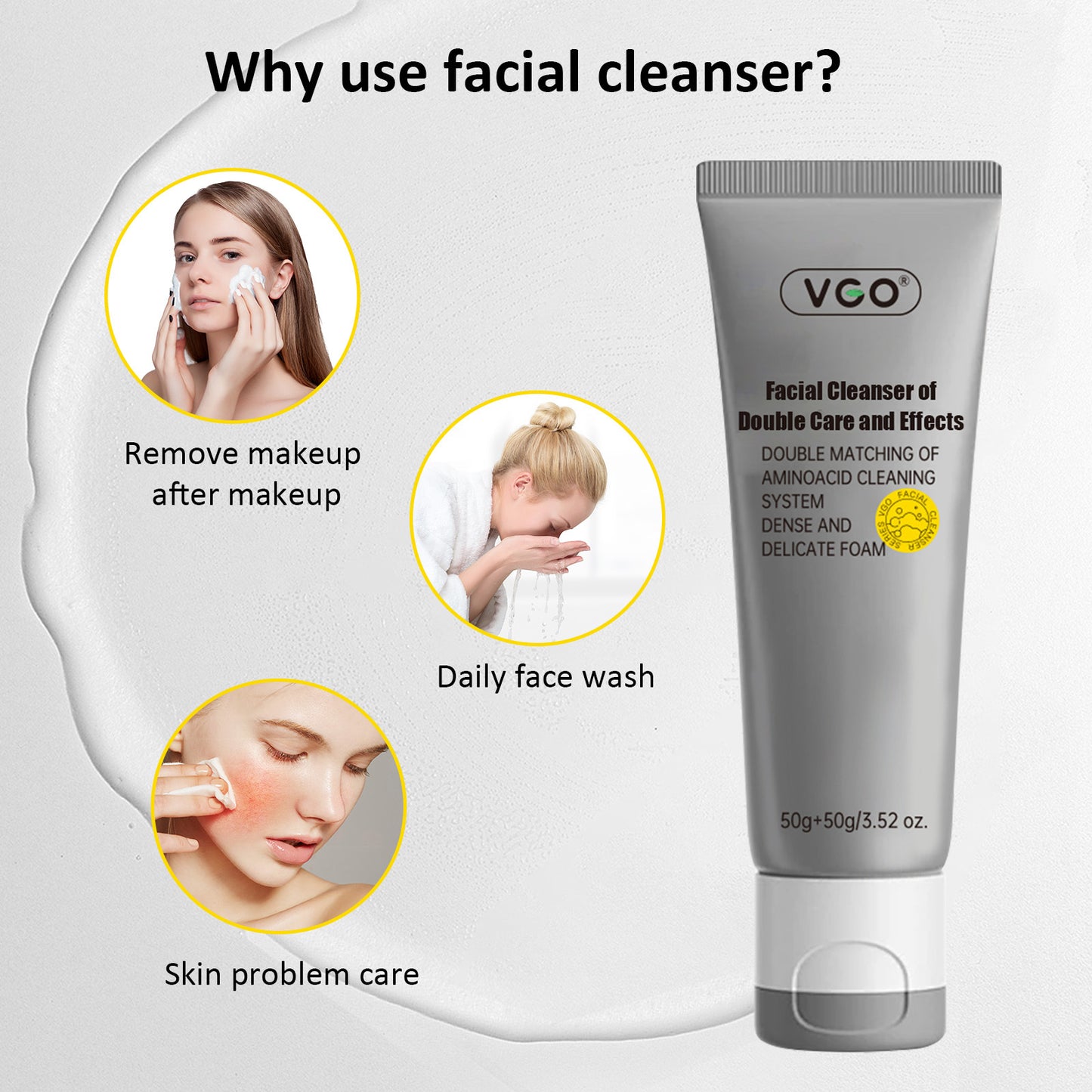 Limpiador facial de doble cuidado y efectos