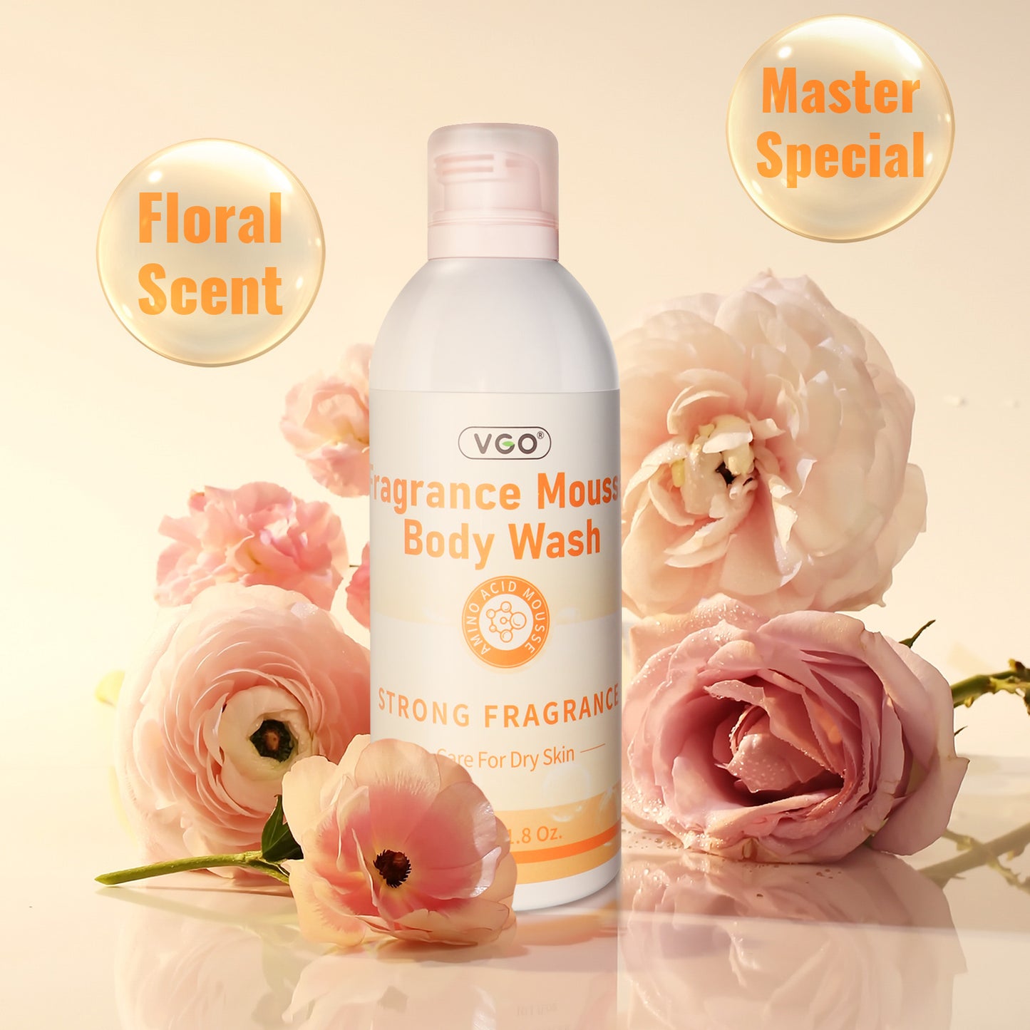 Gel de baño con mousse perfumado